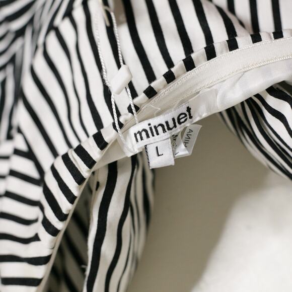 Modcloth Minuet NWT Strapless Black White Striped Mini Dress Large - Picture 7 of 8